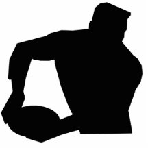 Rugby passerar bollfotoskulptur 1 photo cutout