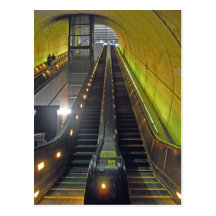 Rulltrappa Arlington VA för Rossyln Metrostation Vykort