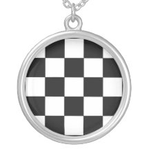 Rutigt tävlings- mästarehalsband för flagga B/W