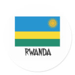 Rwanda sjunker rund klistermärke