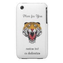 Ryta vild tiger för kallt tecknadtatueringsymbol Case-Mate iPhone 3 cases
