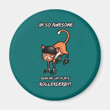 Så enorm Im även min katt leker rollerderby Magneter För Kylskåp
