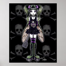 "Sadie" gotisk Punk krypskälmskt naturväxen Print