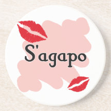 S'agapo - grek - jag älskar dig underlägg för glas