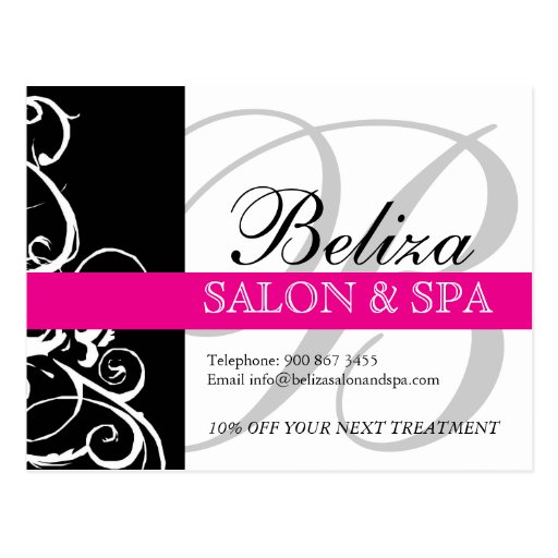 Salong- och Spaadvertizingvykort