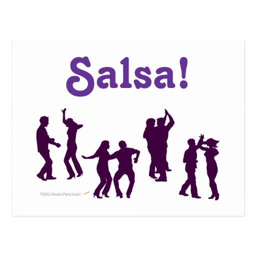 Salsadansen poserar beställnings- Silhouettes Vykort