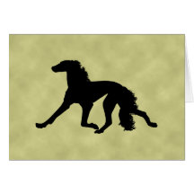 Saluki Silhouette Hälsningskort