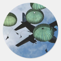 Samlas hoppbeskickningen, fallskärmar, U.S.-armé Runda Klistermärken