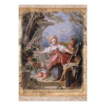 Sammansatt tryck Fragonard för trädgårds- familj Visit Kort