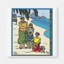 Samoanska kvinnor kylskåpmagneter