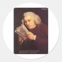 Samuel Johnson kärlek är vishetgåvakort etc. Klistermärke