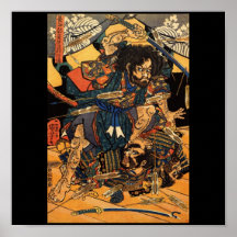 Samurai i strid, circa 1800's affischer