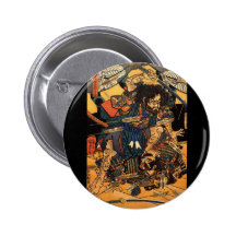 Samurai i strid, circa 1800's knappar med nål