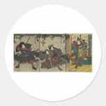 Samuraikrigare circa JAPAN 1850 Runda Klistermärken
