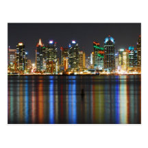 San Diego horisont@ natt Vykort
