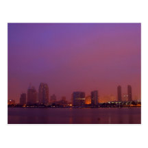 San Diego horisont på en dimmig morgon Vykort
