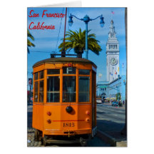 San Francisco kabelbil & färjabyggnad Hälsningskort