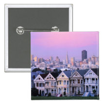 San Francisco Kalifornien. Beskåda av Victorian Knapp Med Nål