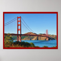 San Francisco överbryggar den guld- grinden trycke Posters