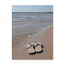 Sandals på strandvykortet
