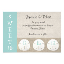 Sanddollar & söt inbjudan 16 för Burlap