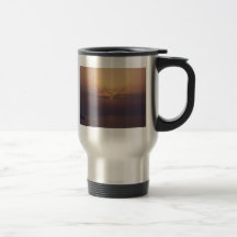Sandig solnedgång kaffe muggar