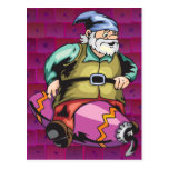 Santa älvasitta på prydnad vykort