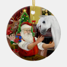 Santa & hans vitarabhäst jul dekorationer