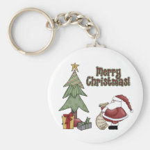 Santa jul Keychain Nyckel Ringar