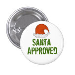 Santa knäppas den godkända julen knappar med nål