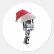 santa mikrofon klistermärke