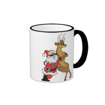santa och raindeer kaffe muggar