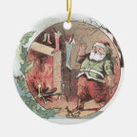 Santa och strumpor av avfyravictorianen julgransdekorationer