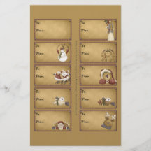 Santa & vängåvamärkre på ett lakan - 10 designer flygblad