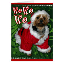 Santa Yorkie hälsningkort