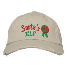 Santas älva broderade hatt