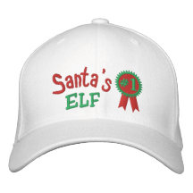 Santas älva broderade hatt