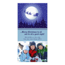 Santas beställnings- helgdag Photocard (blått) för Skräddarsydda Fotokort