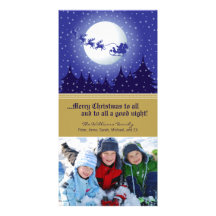 Santas beställnings- helgdag Photocard (guld) för  Hälsningskort Med Foto
