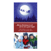Santas beställnings- helgdag (röda) Photocard för  Hälsningskort Med Foto
