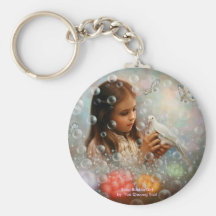Såpbubblaflicka Keychain Nyckel Ringar