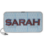 Sarah 3D text som är grafisk över ljust - slösa sn Minihögtalare