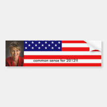 sarah-palin amerikanska flaggan, sunt förnuft för  bildekaler
