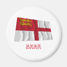 Sark som vinkar flagga med namn magneter