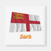 Sark som vinkar flagga med namn magneter