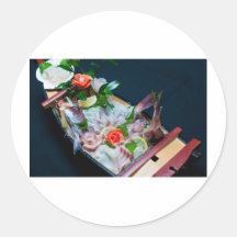 Sashimi i Japan, japansk cuisine Runda Klistermärken
