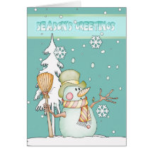 Säsong hälsningsnögubbe - snögubbehälsningkort