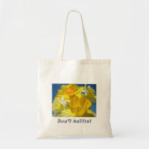 Sätta inte! Gula påskliljablommor hänger lös gåvor Tote Bags