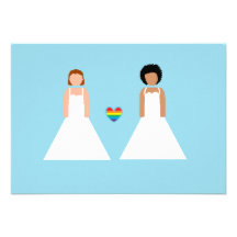 Save the date -- interracial lesbian couple personalized invite