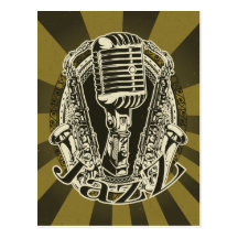 Saxen för Jazz~-saxofonen slösar musik Vykort